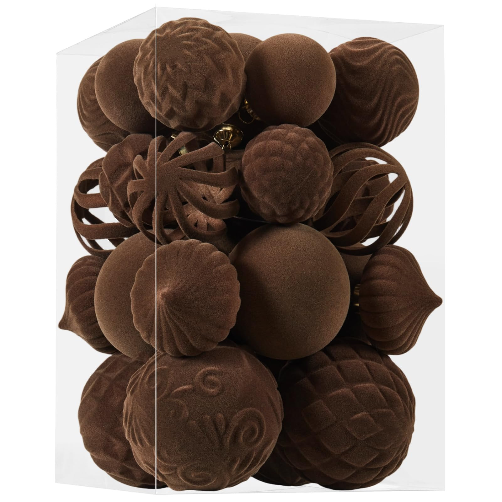 30pcs Velvet Christmas Ball Ornaments, Flocked Shatterproof Christmas Ornaments Hanging Xmas Tree... | Amazon (US)