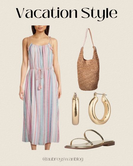 Vacation Style ☀️

Vacay style, beach dress, natural raffia hobo bag, Time and Tru, Walmart finds, Amazon finds, gold medium hoop earring, square toe sandal 