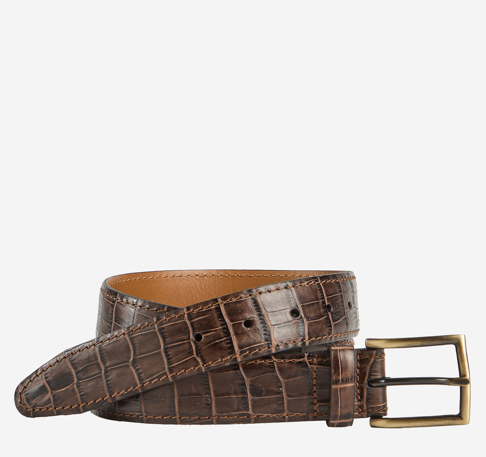 Croc Embossed Belt | Johnston & Murphy