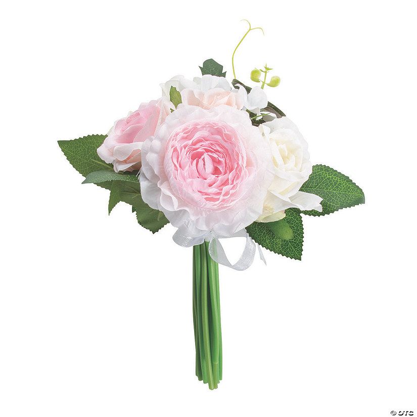 Pink Rose & Hydrangea Faux Floral Bouquet | Oriental Trading Company