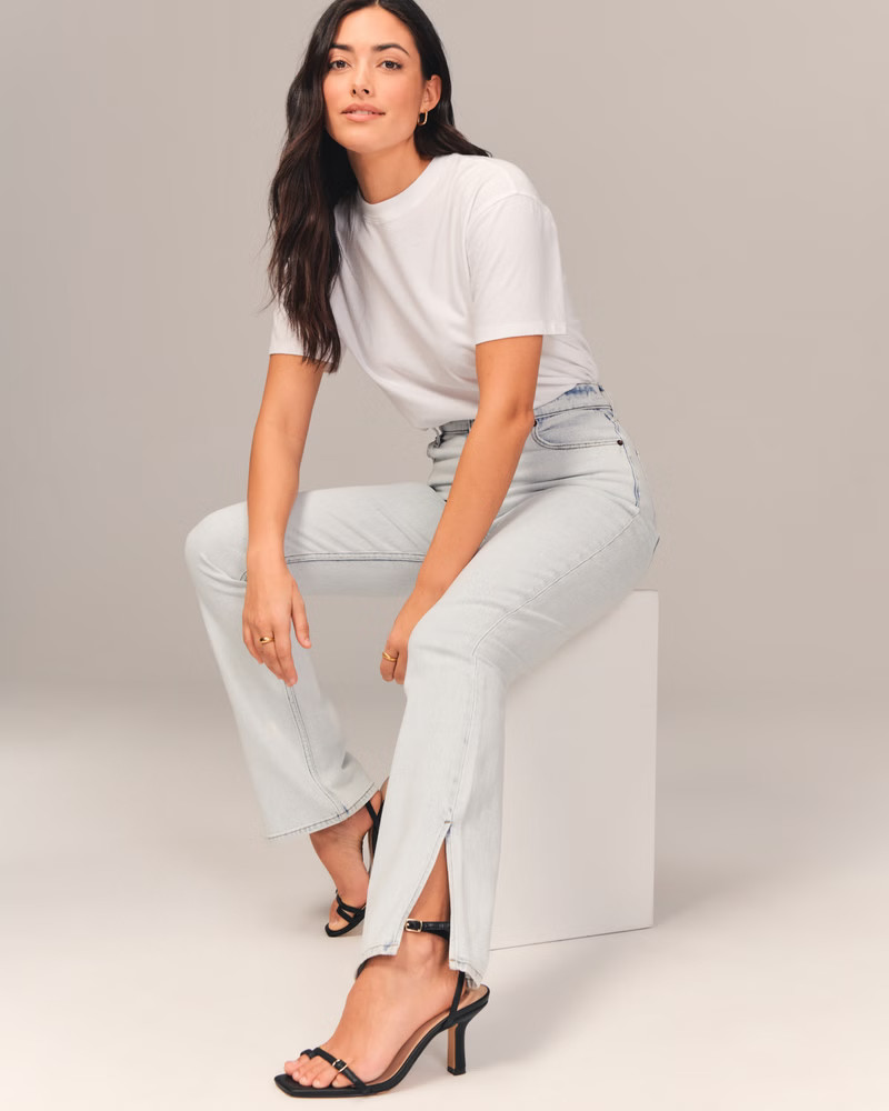 Women's Curve Love Ultra High Rise 90s Slim Straight Jean | Women's Bottoms | Abercrombie.com | Abercrombie & Fitch (US)