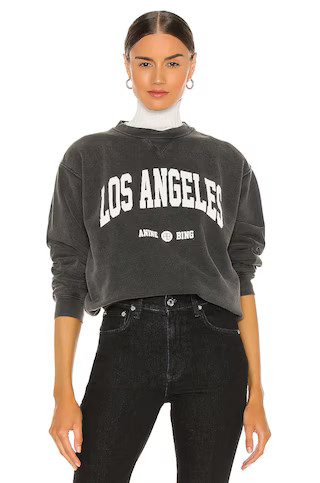 ANINE BING Ramona University Sweatshirt in Washed Black from Revolve.com | Revolve Clothing (Global)