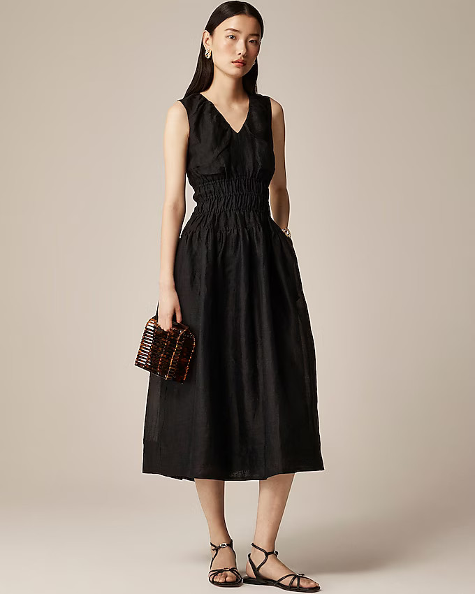 Hyacinth V-neck dress in ramie | J. Crew US