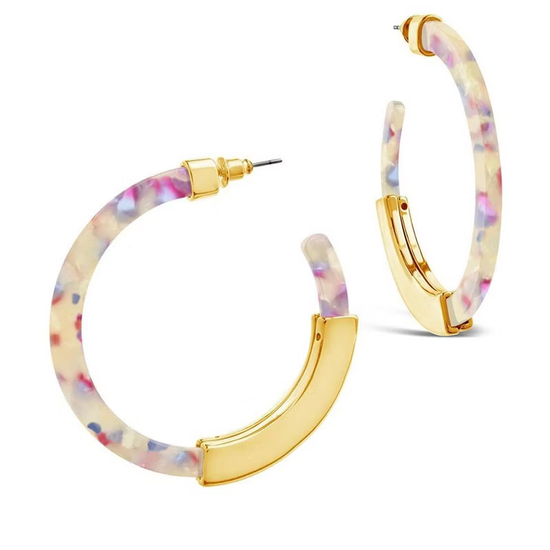 SHINE by Sterling Forever 2" Resin Bar Hoop Earrings | Target
