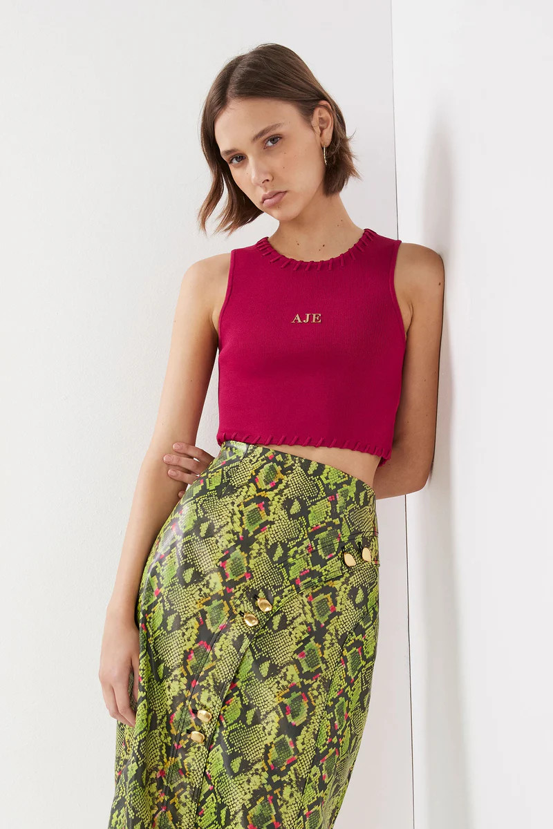 Kai Logo Cropped Knit Tank | aje. (US, UK, Europe, ROW)