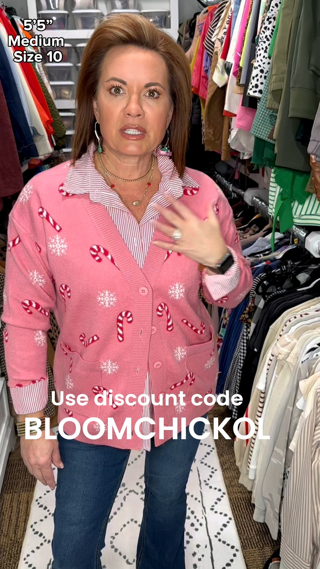 Pink + red is officially my holiday personality.

This festive mix just makes me happy, and this candy-cane cardigan and the red jeans from BloomChic are doing all the heavy lifting. The fit, the color, the cozy holiday vibes — it all just works. Paired with comfy sneakers, it’s an easy outfit for everything from school drop-off to shopping runs.

If you’re grabbing anything from BloomChic, use my code BLOOMCHICKOL for 15% off your order.
Everything is linked for you in LTK.

Are you team classic red + green or team pink + red this year?



pink and red holiday outfit
BloomChic cardigan
candy cane cardigan
festive casual outfit
holiday outfit ideas 50+
winter outfit inspiration
holiday style for women
cozy Christmas outfit

#BloomChic #HolidayStyle #FestiveFashion #OOTD #Over50Style #PinkAndRed #HolidayOutfitIdeas #WinterStyle #LTKOver50 

#LTKHoliday #LTKSaleAlert #LTKHoliday #LTKFindsUnder50