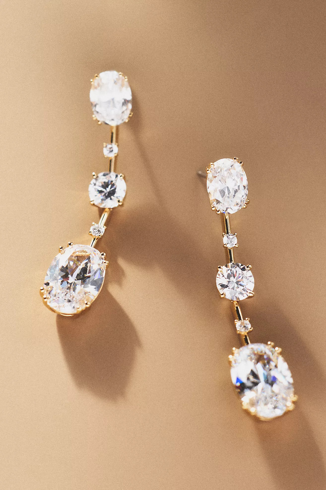 NADRI Evelyn Multi Oval Crystal Linear Drop Earrings | Anthropologie (US)