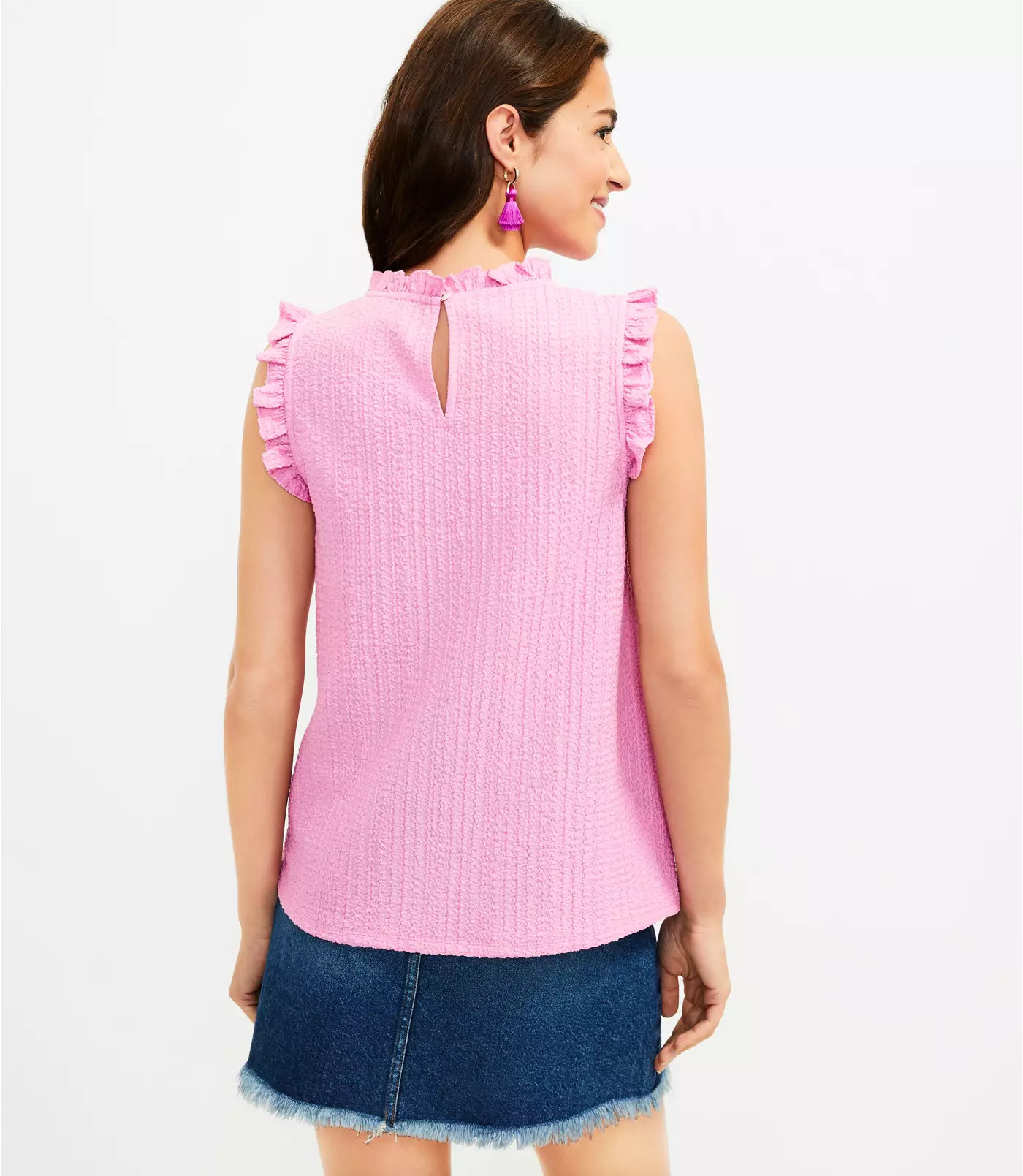 Textured Ruffle Top | LOFT | LOFT