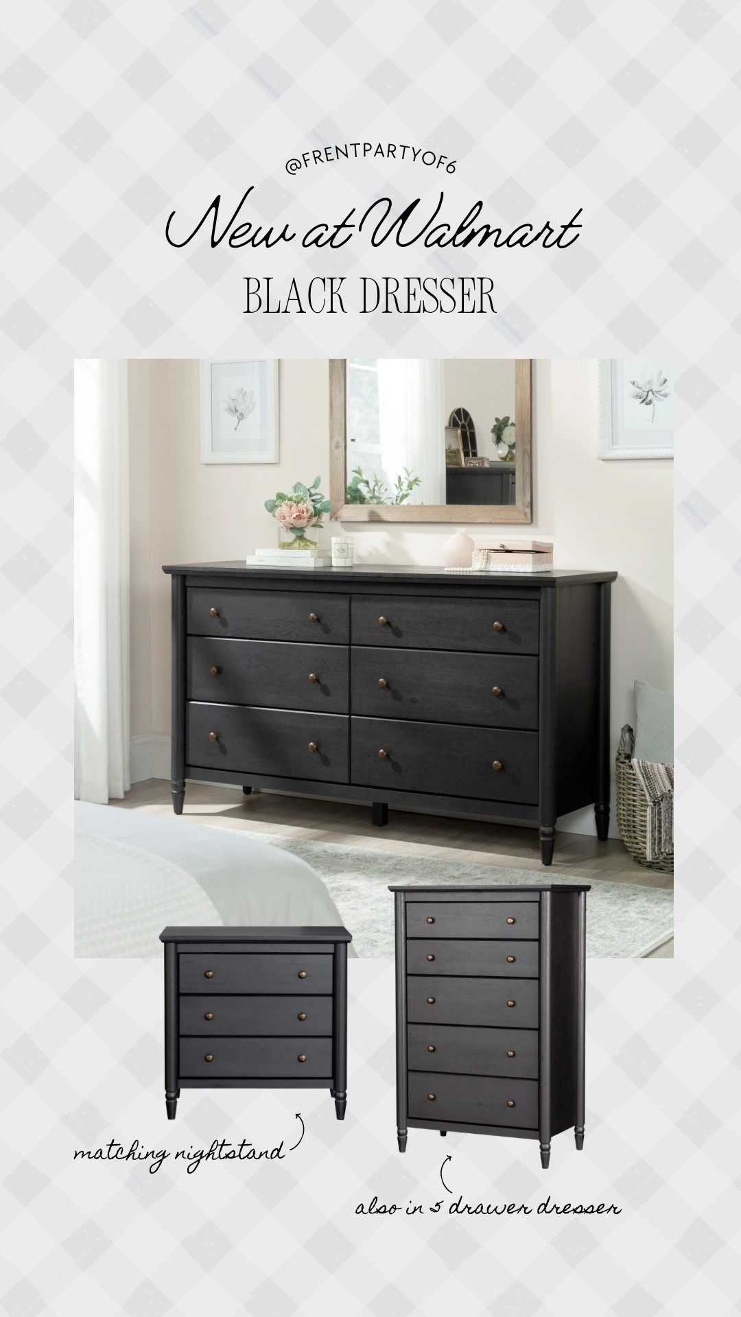It’s here! The viral Walmart dresser now comes in black!! under $300 for the sixth drawer and five drawer dressers. Linked the matching nightstand too  

#LTKHome