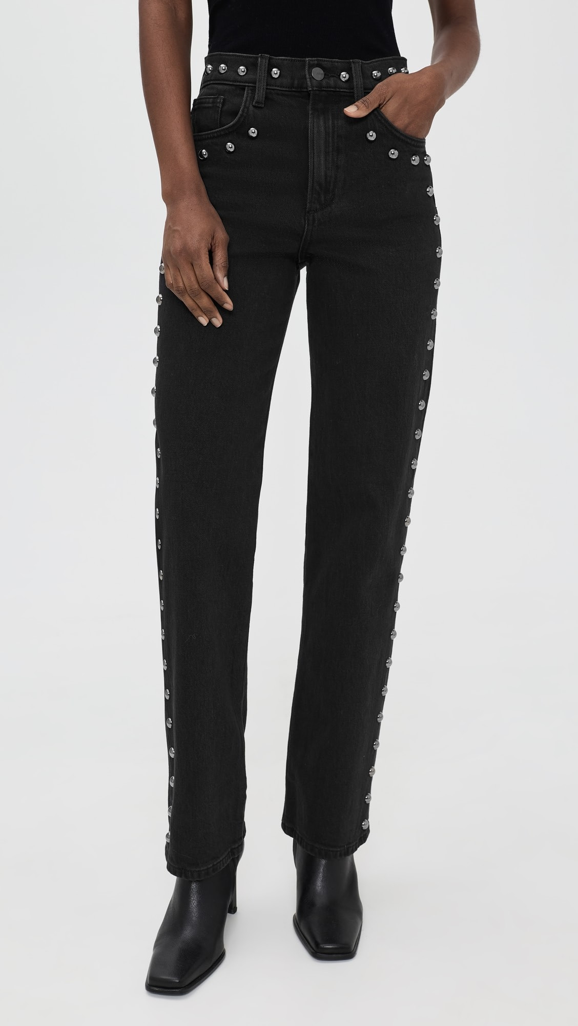 The Margot Studded Straight Jeans | Shopbop