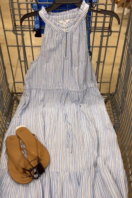 Walmart Memorial Day outfit idea with this cotton double cloth midi dress! Doesn’t look like much in the cart but it is so pretty on! Very lightweight soft and comfortable in hot weather. Fits tts, I got a small. #walmartfashion 

#LTKStyleTip #LTKFindsUnder100 #LTKFindsUnder50