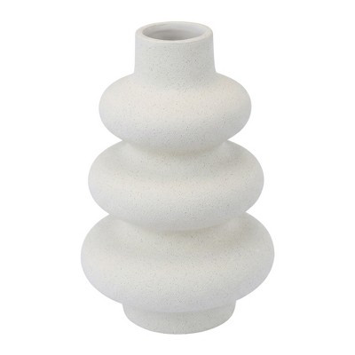 REGALWOVEN Ceramic Vase for Flowers, Modern Ripple Textured Decorative Vase for Centerpiece 5.4"L x 5.4"W x 8"H White | Target