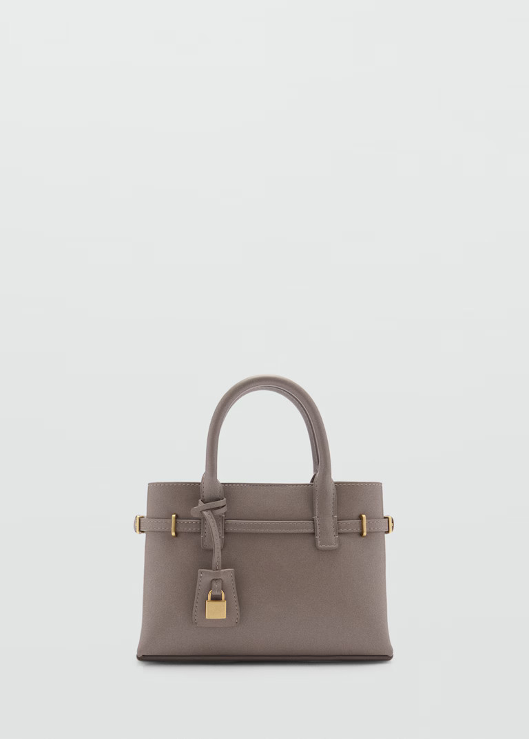 Mini-shopper with rear padlock - Women | MANGO United Kingdom | MANGO (UK)