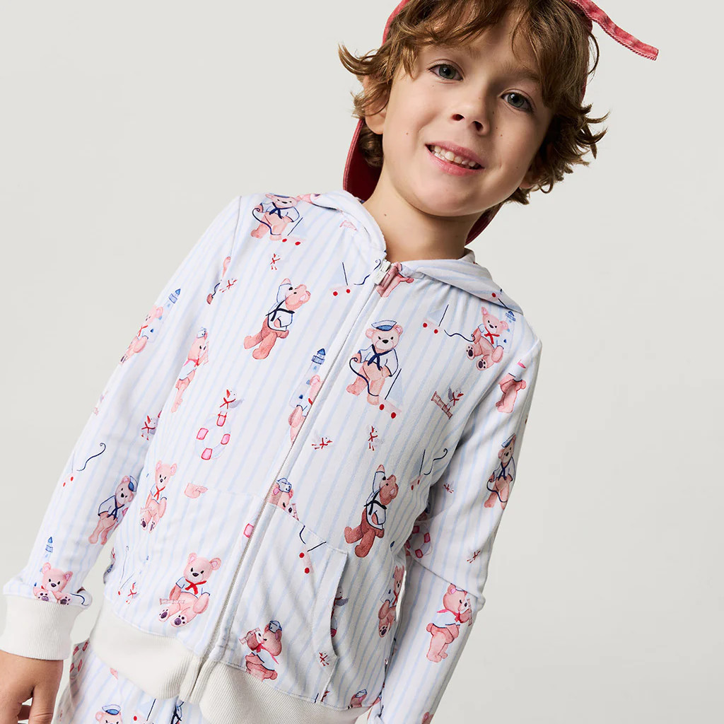 Teddy Blue Toddler Hooded Jacket | Captain Theo | Posh Peanut