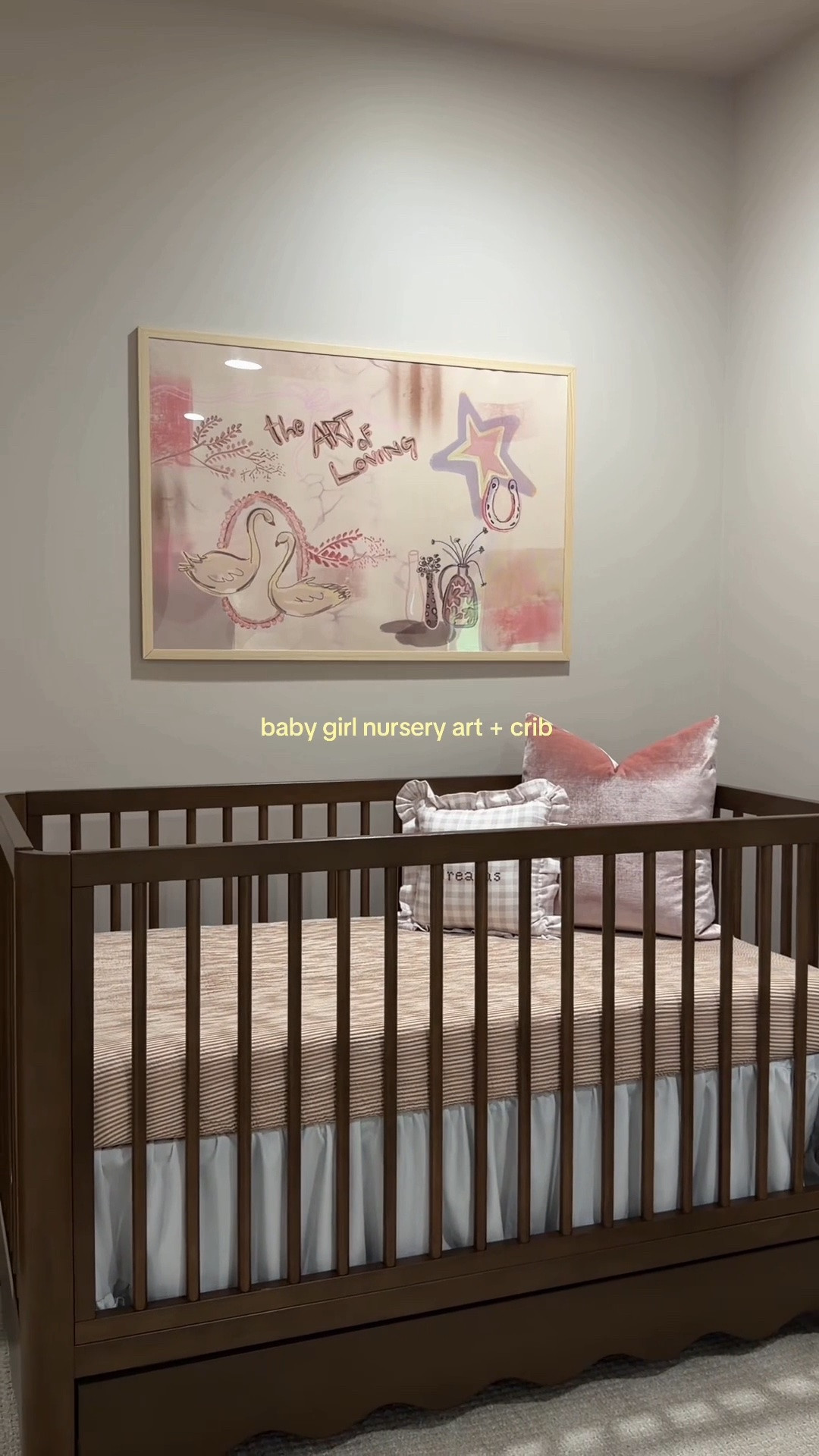 Baby girl nursery wall art + crib 🕊️🤎

#LTKBump #LTKBaby #LTKHome