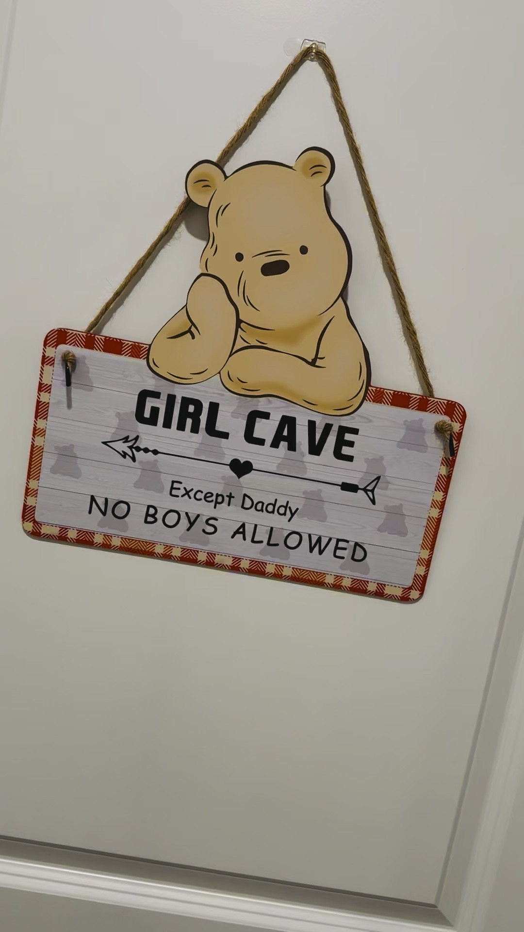 Vintage Winnie the Pooh Toddler Bedroom Decor - Girl cave door sign 

#LTKHome #LTKWatchNow #LTKKids