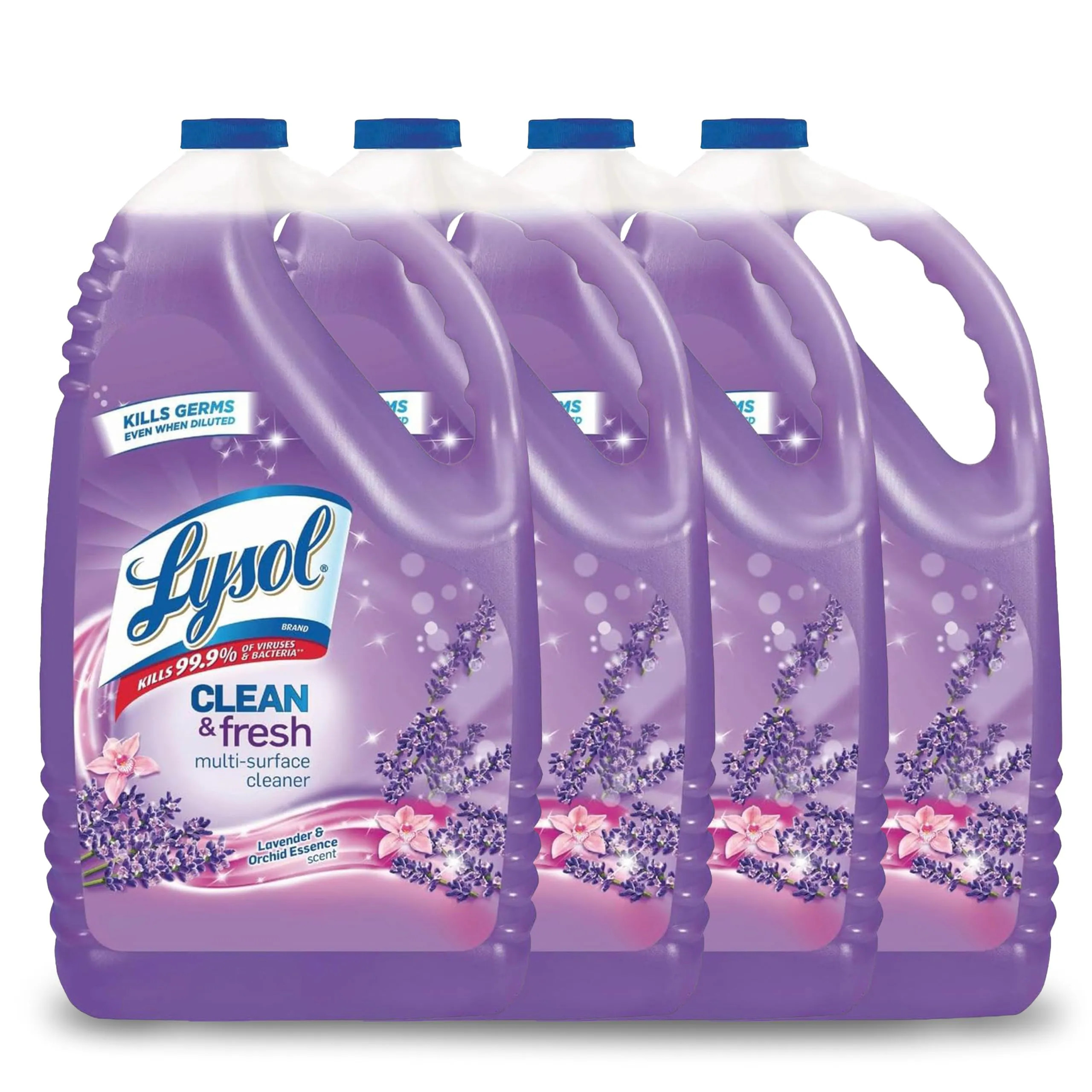 LYSOL Multi-Surface Cleaner Sanitizing and Disinfecting Pour to Clean and Deodorize Lavender and Orchard Essence 144oz (Pack of 4) | Lowe's