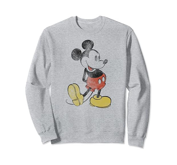 Disney Mickey Mouse Distressed Classic Pose Sweatshirt | Amazon (US)