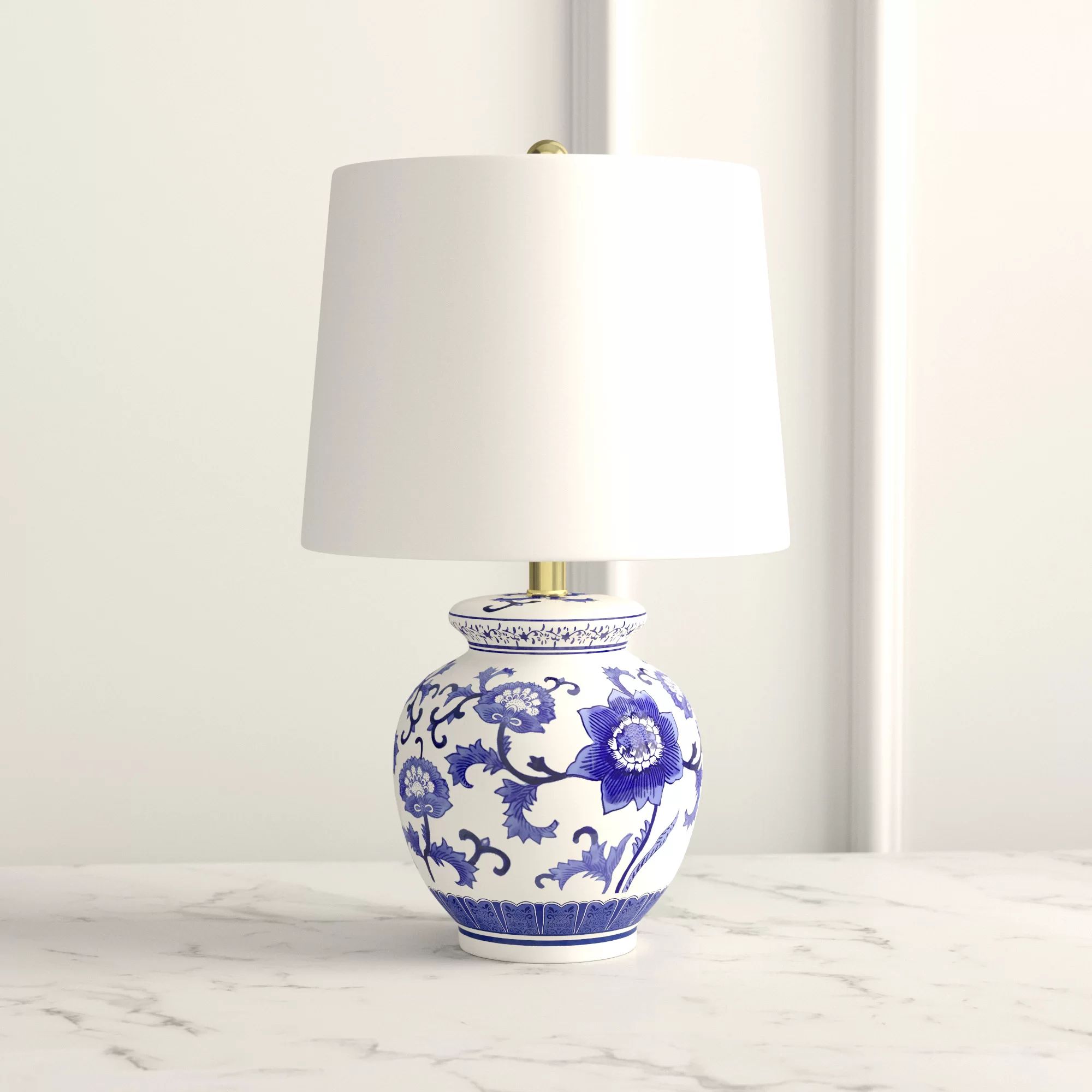 Minneapolis 21" Blue/White/Cream Table Lamp | Wayfair North America