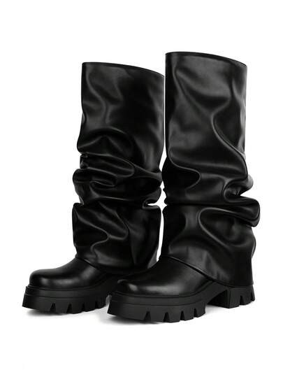 Black Scrunch Boot | SHEIN