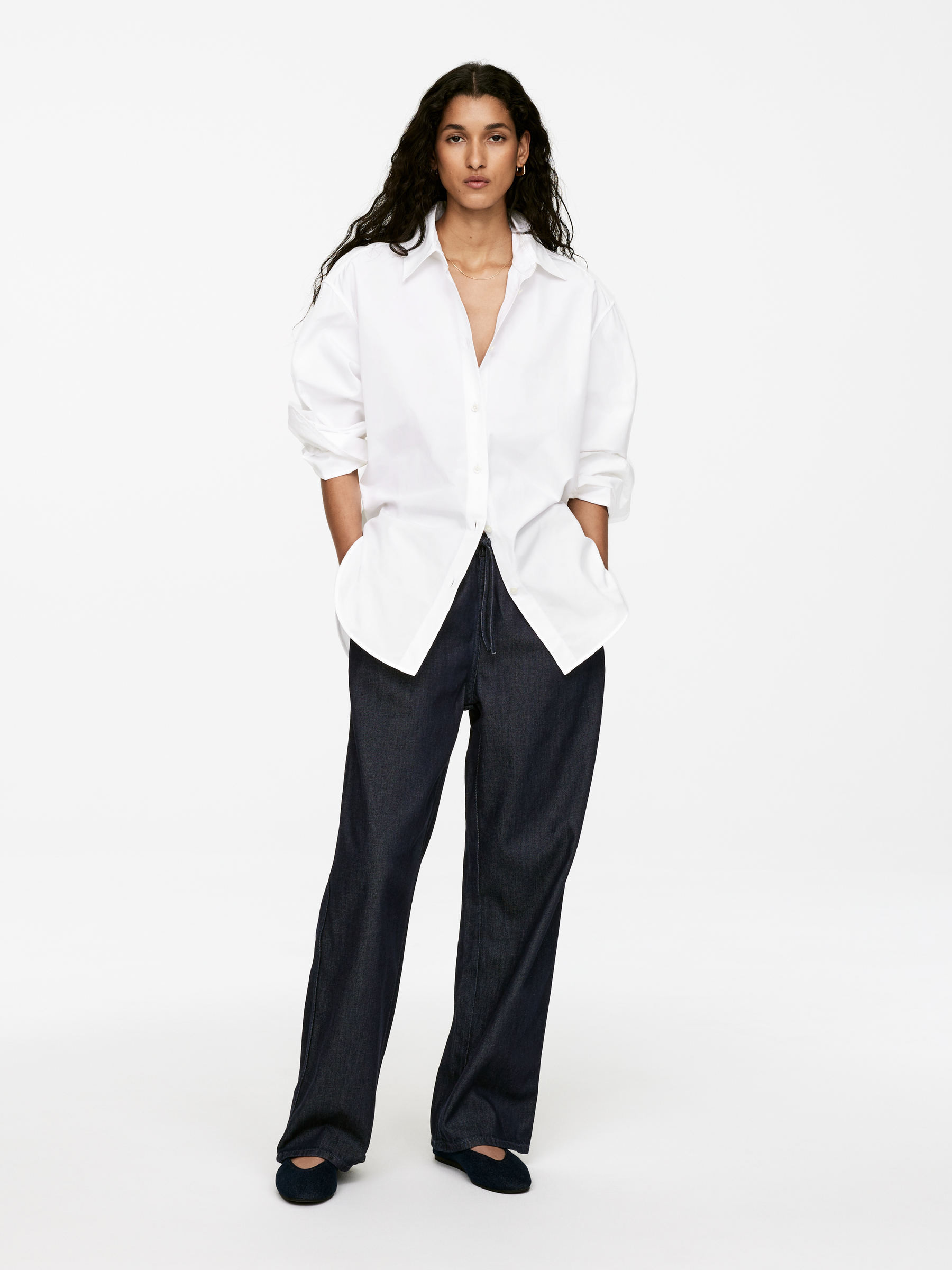 Raw Denim Trousers – Dark Blue – Women – ARKET GB | Arket UK