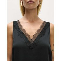 M&S Satin Lace Insert Cami Top Black | Marks & Spencer (UK)