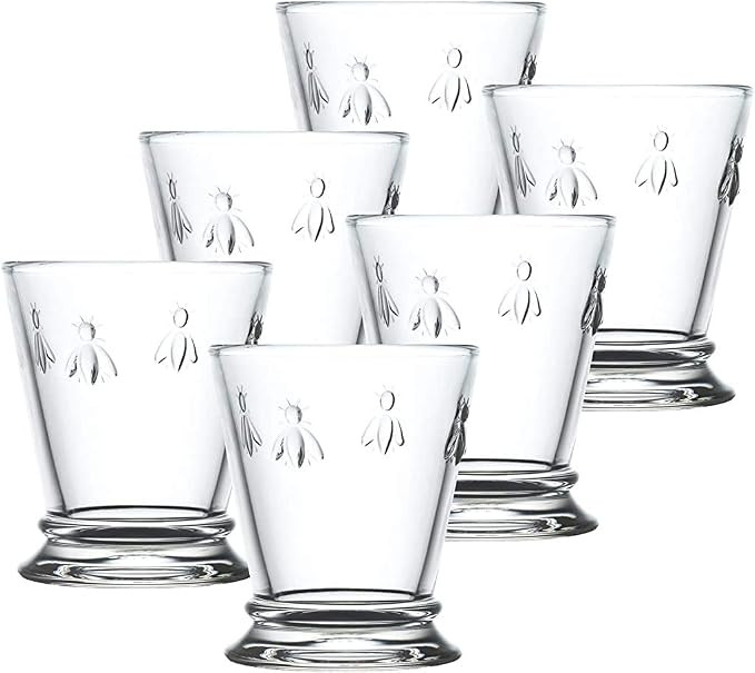 La Rochere Napoleon Bee Tumblers Set Of 6 - 10 oz - Clear Glass Tumbler w/ The French Bee Embosse... | Amazon (US)