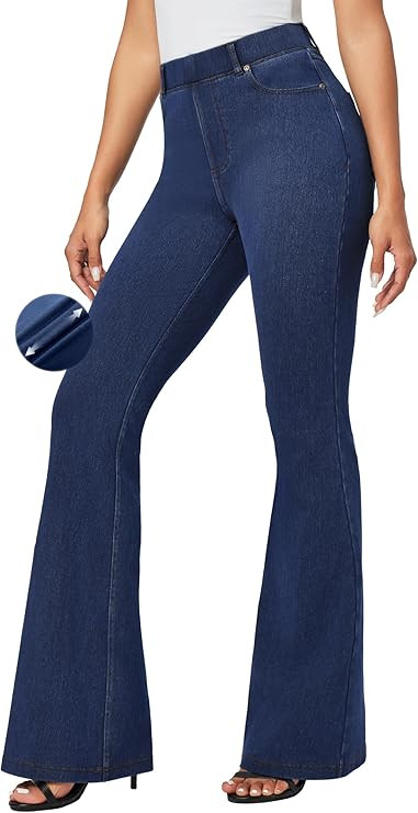 IUGA Bell Bottom Jeans for Women High Waisted Stretchy Pull On Sweatpant Jeans Women Flare Leggin... | Amazon (US)
