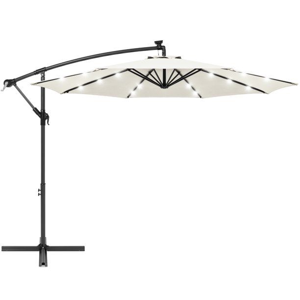 Best Choice Products 10ft Solar LED Offset Hanging Outdoor Market Patio Umbrella w/ Easy Tilt Adj... | Walmart (US)