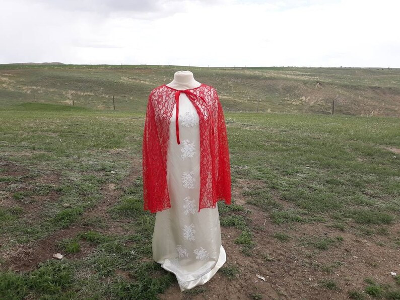 Red Lace Wedding Cape Valentine's Day Renaissance Festival Little Red Riding Hood Costume - Etsy | Etsy (US)