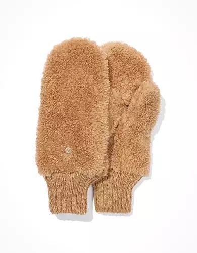 AE Fuzzy Sherpa Flip Mitten | American Eagle Outfitters (US & CA)