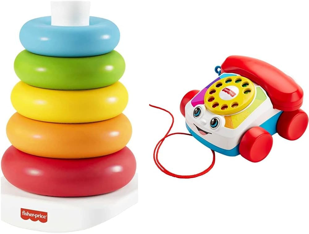Fisher-Price Rock-a-Stack, Classic Ring Stacking Toy Made from Plant-Based Materials - GRF09 & Ch... | Amazon (UK)