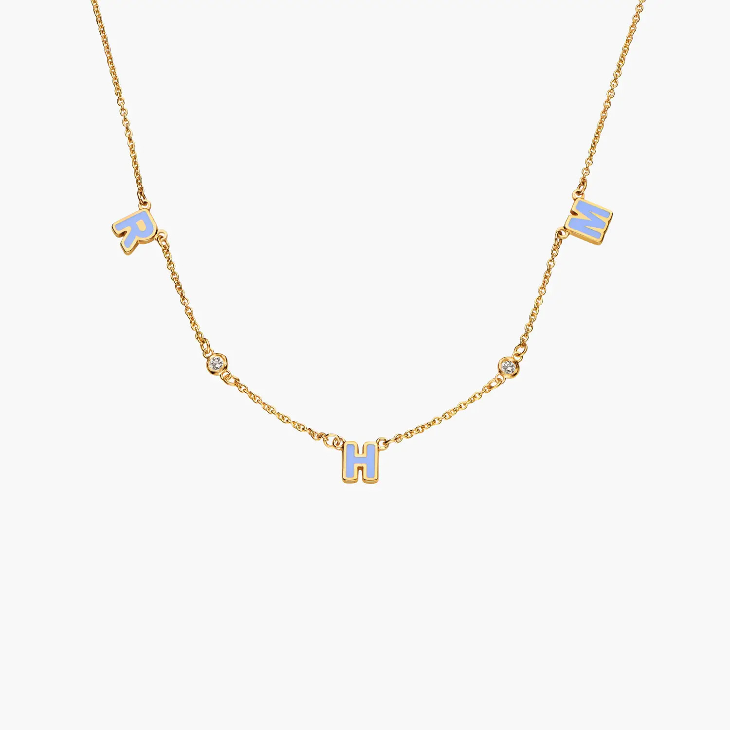 Sunrise Inez Initial Necklace with Diamonds - Gold Vermeil | Oak & Luna (US)