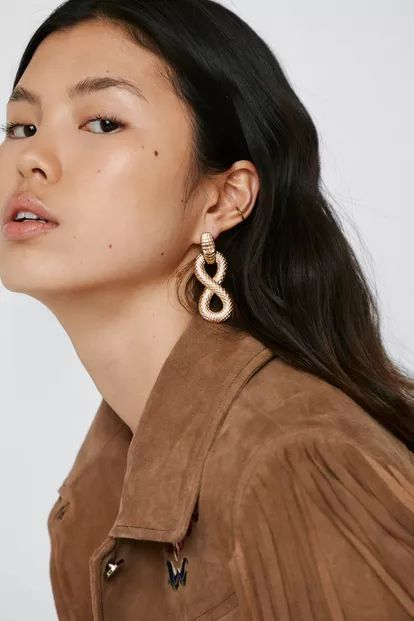 Recycled Textured Snake Earrings | Nasty Gal (US)