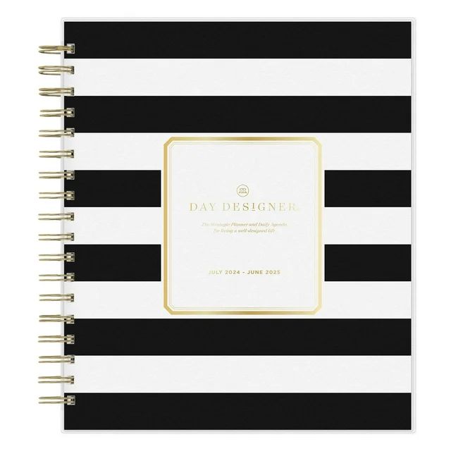 2024-2025 Daily Monthly Planner, 8x10, Day Designer for Blue Sky, Rugby Stripe Black | Walmart (US)