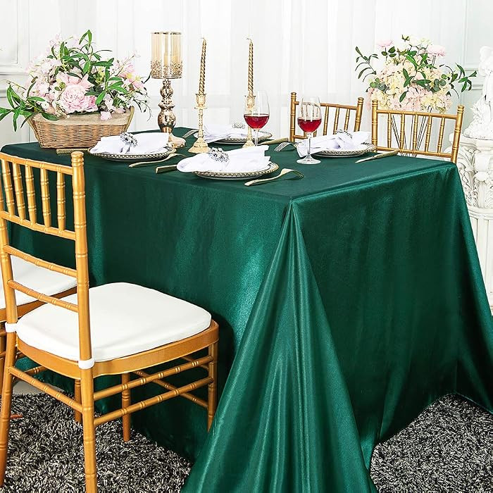 90" x 132" Rectangular Seamless Satin tablecloths Table Cover Linens for Restaurant Kitchen Dinin... | Amazon (US)