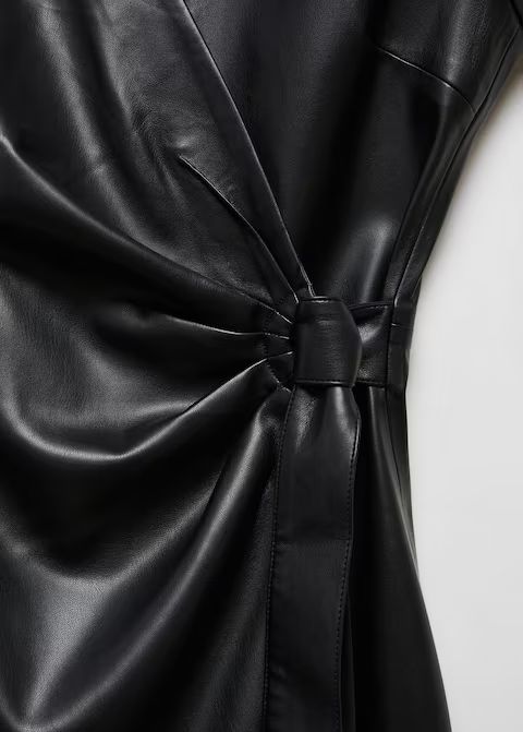 Leather-effect wrap dress -  Women | Mango USA | MANGO (US)