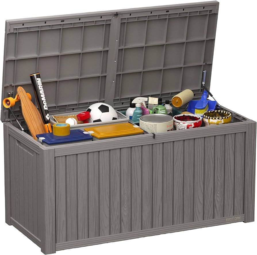 EAST OAK 180 Gallon Deck Box, Outdoor Storage Box With Padlock for Patio Furniture, Patio Cushion... | Amazon (US)