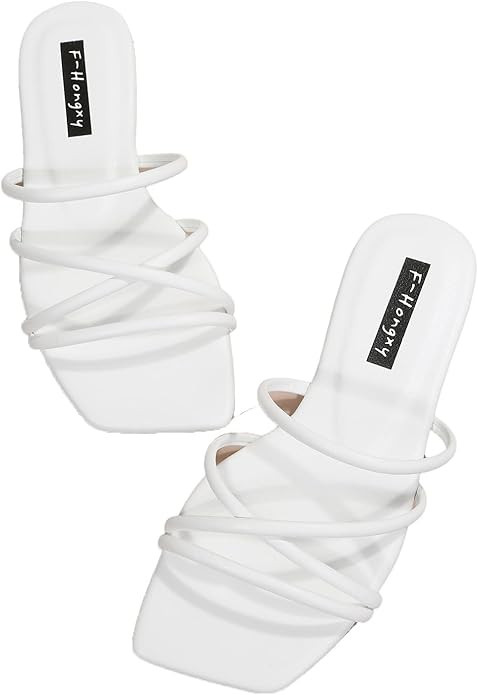 Verdusa Women's Criss Cross Strappy Flat Sandals Open Toe Leather Slippers Beach Sandals | Amazon (US)