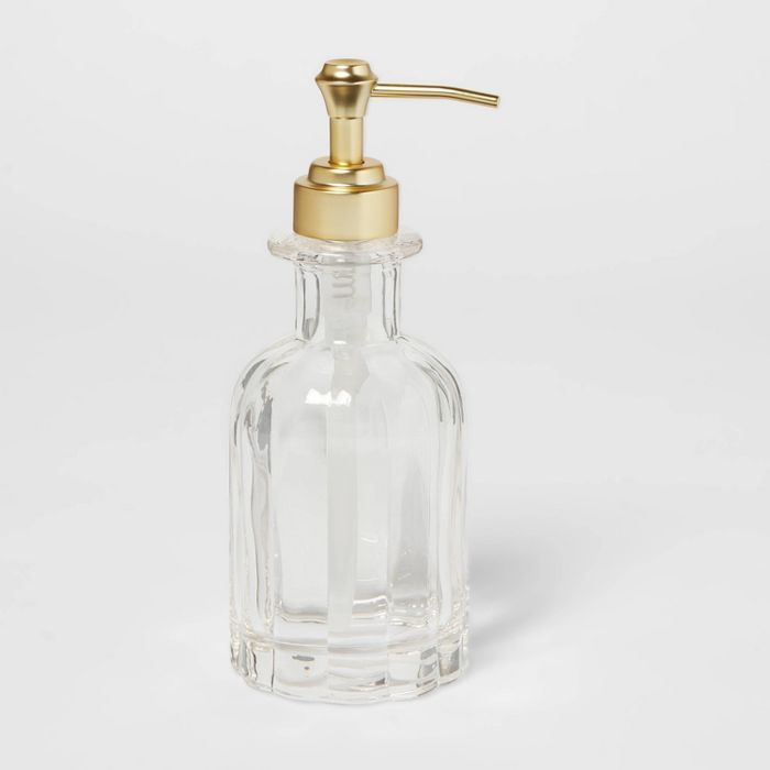 Fluted Glass Solid Soap Pump Clear - Threshold™ | Target