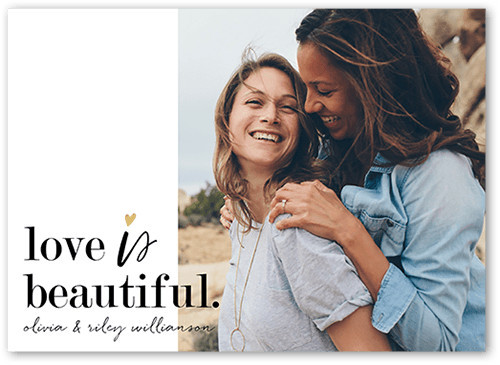 Pride Cards: Love Is Exquisite 5x7 Flat White 1 Photo Luxe Double-Thick Cardstock Square Shutterfly | Shutterfly