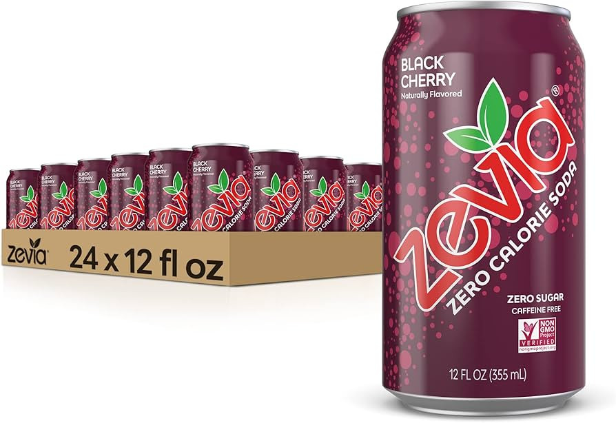 Zevia Zero Calorie Soda, Black Cherry, 12 Fl Oz (Pack of 24) | Amazon (US)