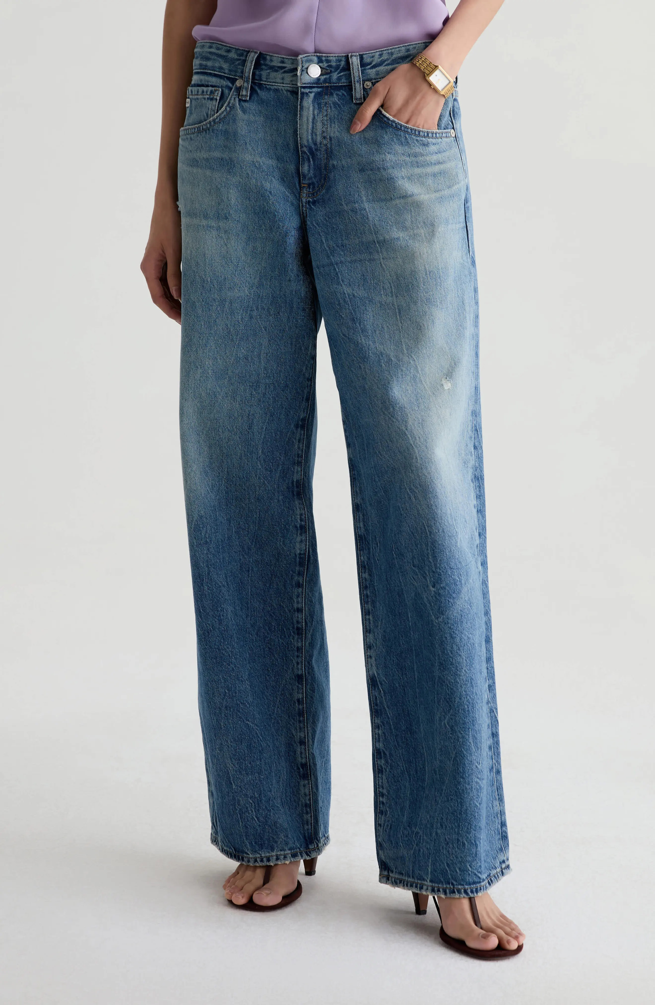 AG Adria Low Rise Wide Leg Jeans (Women) | Nordstrom | Nordstrom