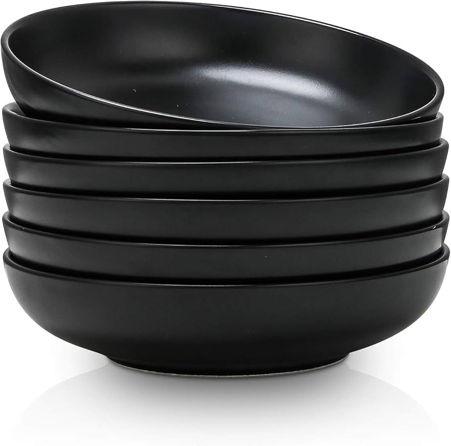 Selamica Ceramic 7.8 inch pasta bowls, 26 Ounce large serving porcelain salad soup bowls, dishwas... | Amazon (US)