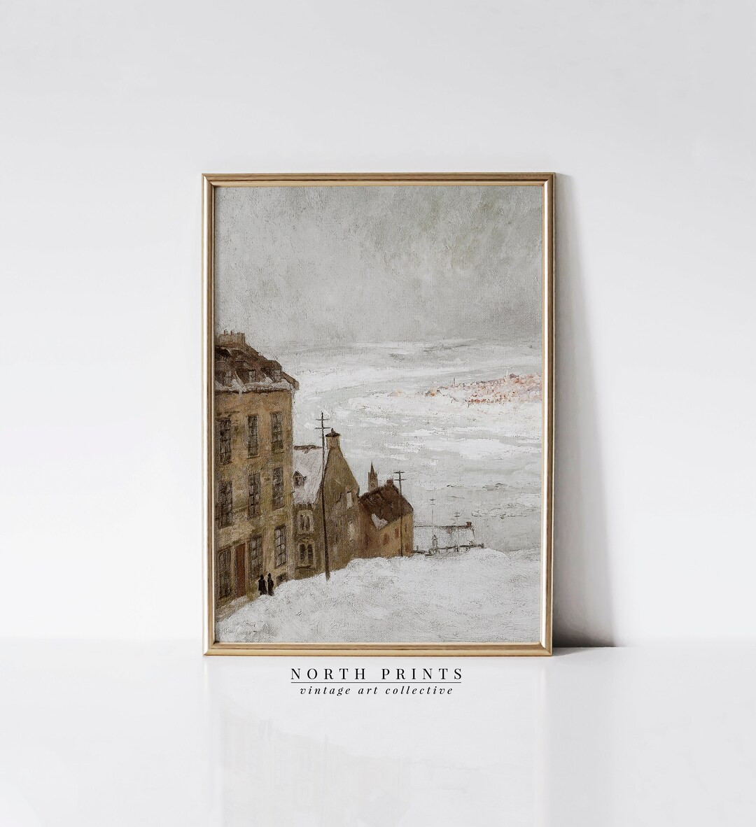Winter Village Painting  Vintage Quebec Cityscape  Holiday - Etsy | Etsy (US)