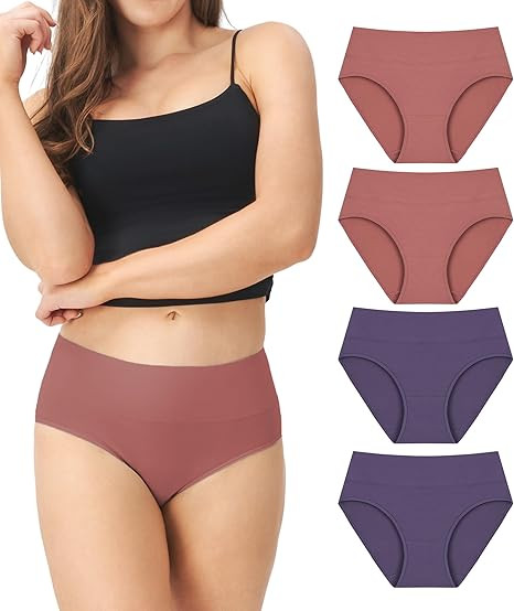 DAVID ARCHY Cotton High Waisted Underwear for Women Tummy Control Panties Full Coverage Briefs 4 ... | Amazon (US)