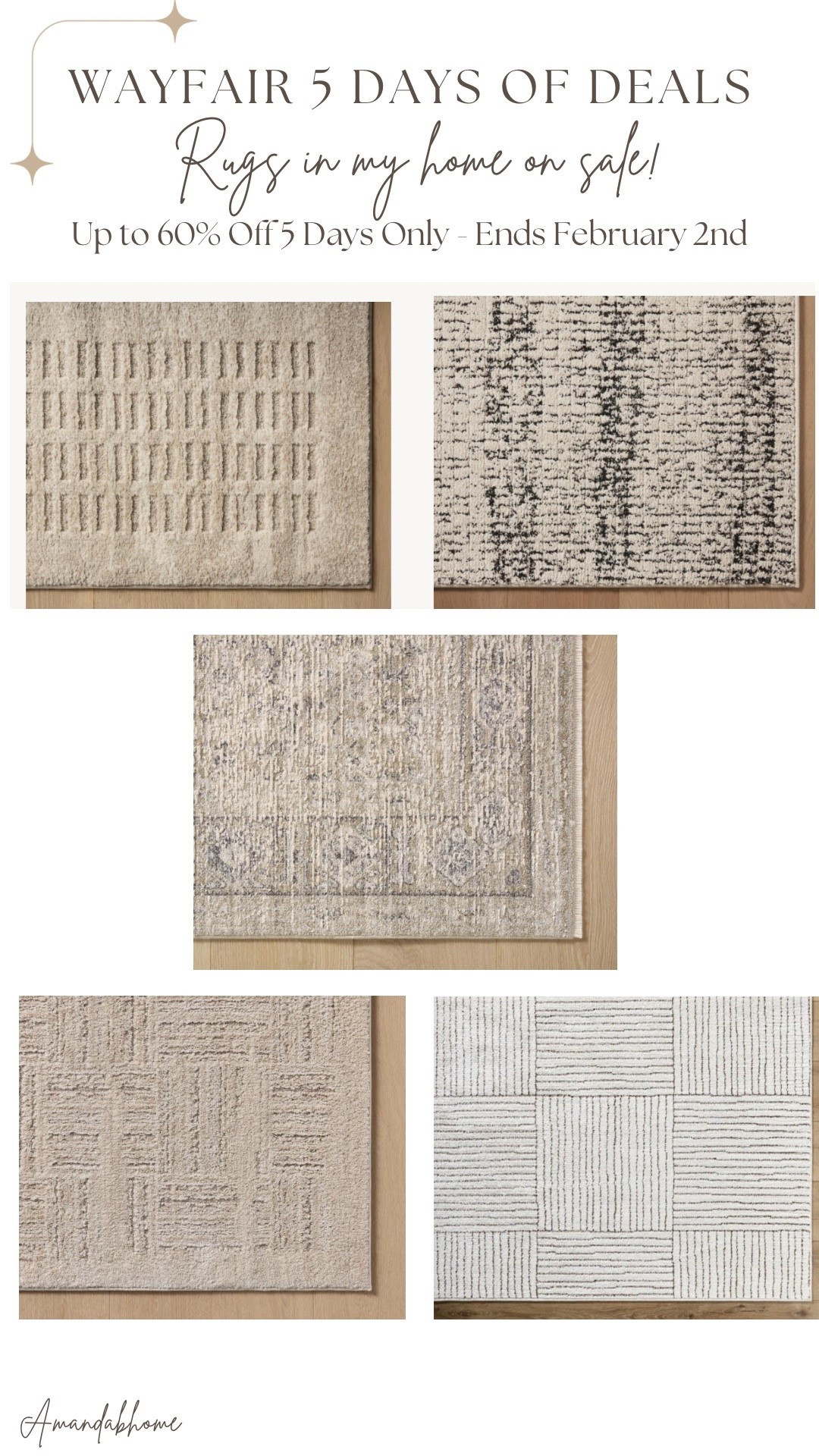 Area rugs in my home on sale for 5 Days of Deals @Wayfair! Up to 60% Off for 5 Days Only - ends February 2nd

#WayfairPartner #Wayfair #ad

#LTKHome #LTKSaleAlert