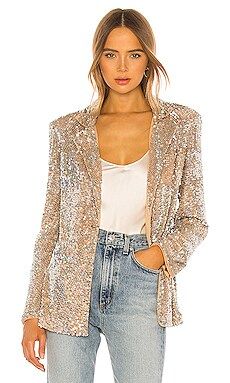 Camila Coelho Erin Embellished Blazer in Iridescent Nude from Revolve.com | Revolve Clothing (Global)