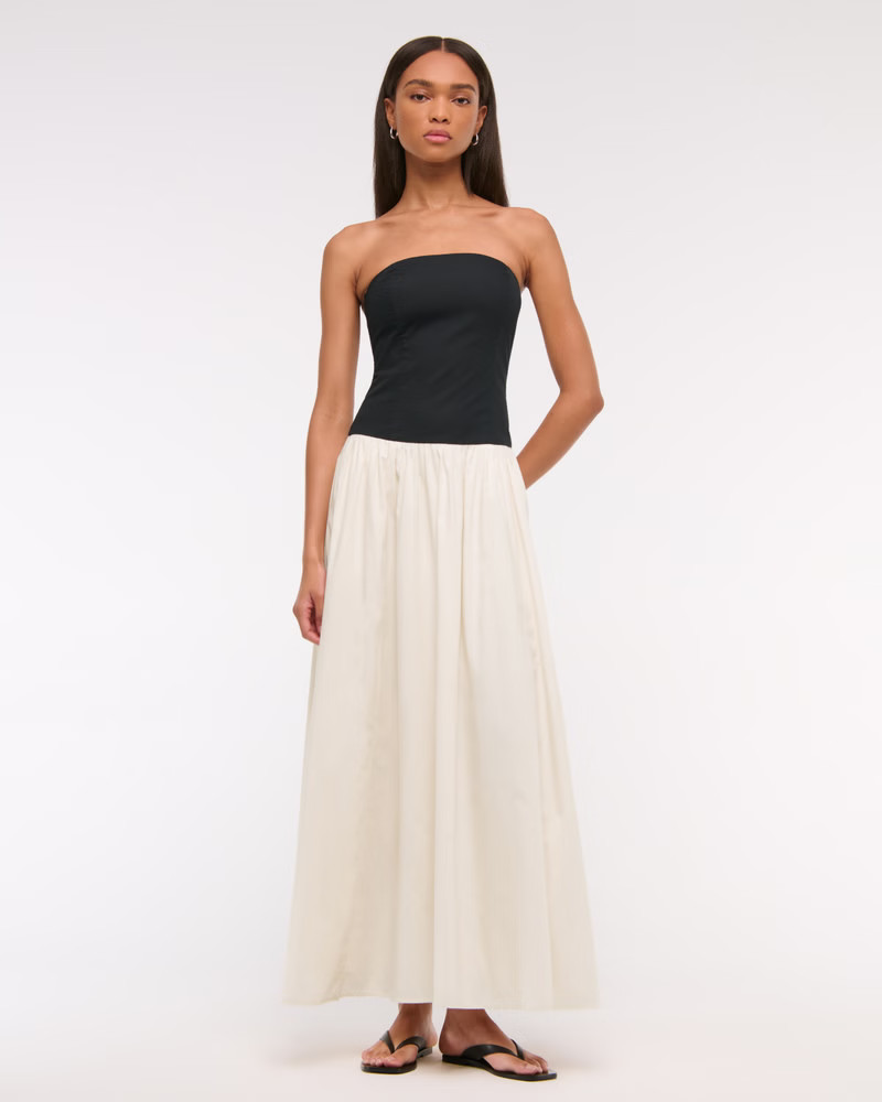 Strapless Drop-Waist Maxi Dress | Abercrombie & Fitch (US)