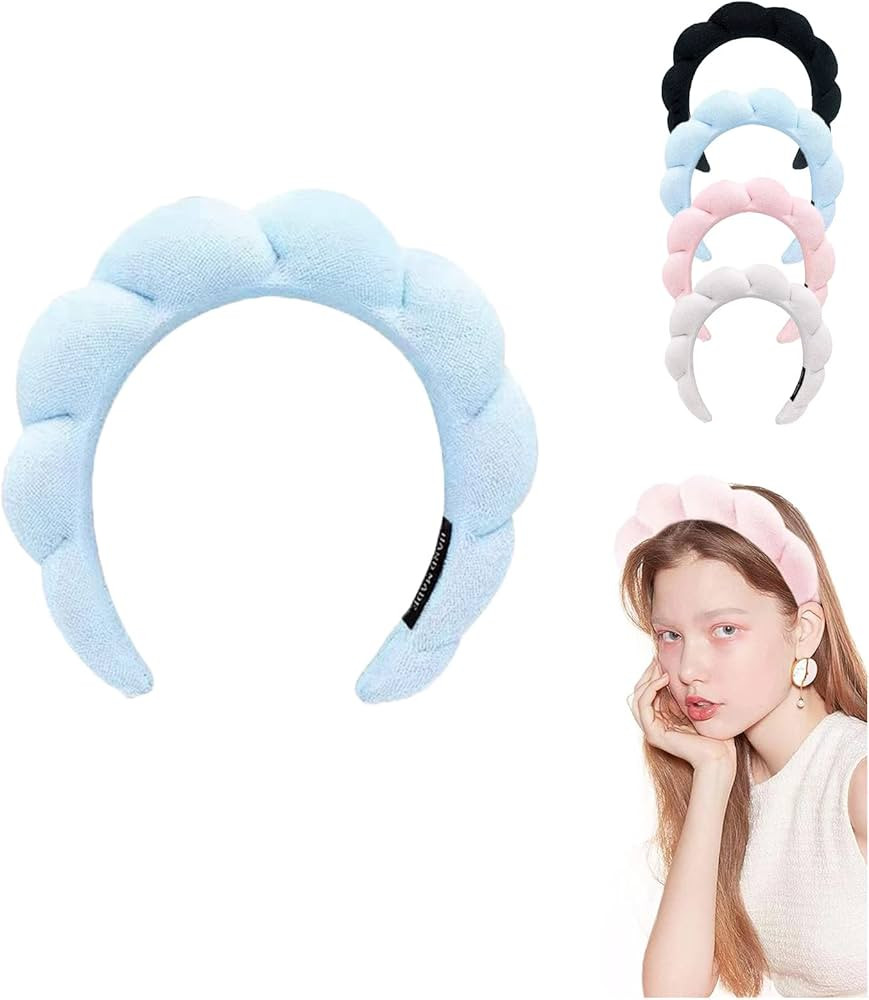 MUNTICO Spa Headband for Women, Sponge Make Up headbands, Spa Headband for Washing Face, Skincare... | Amazon (US)